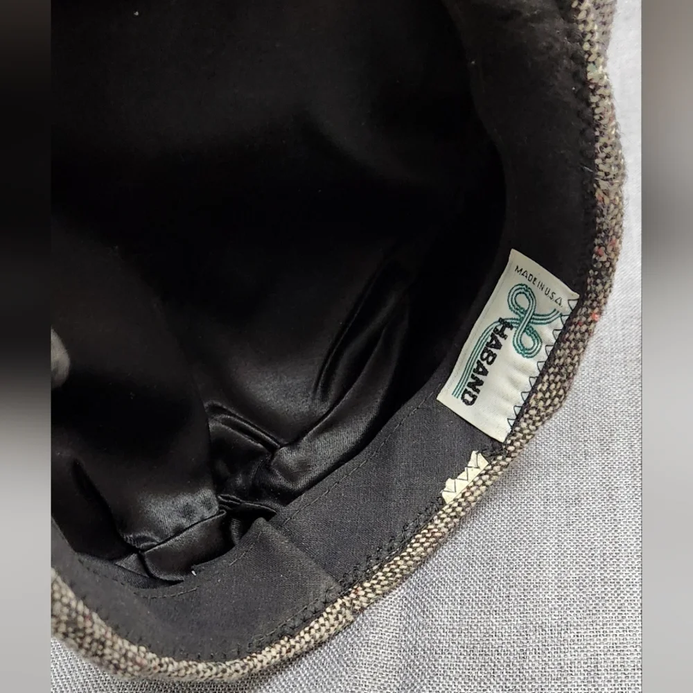 Vintage Haband Tweed Touring Herringbone Cap USA Made. lg - Picture 9 of 11